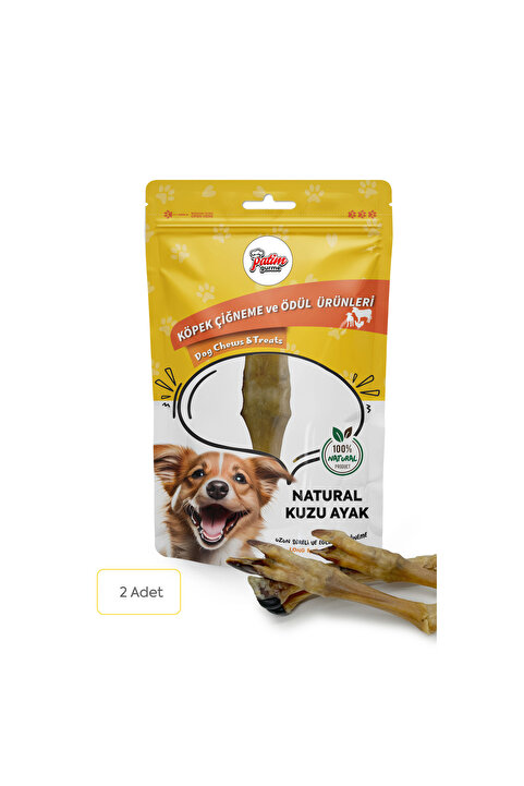 Patim Gurme Naturel Kuzu Paça 2 Adet %100 Doğal Köpek Kemirme Ürünü