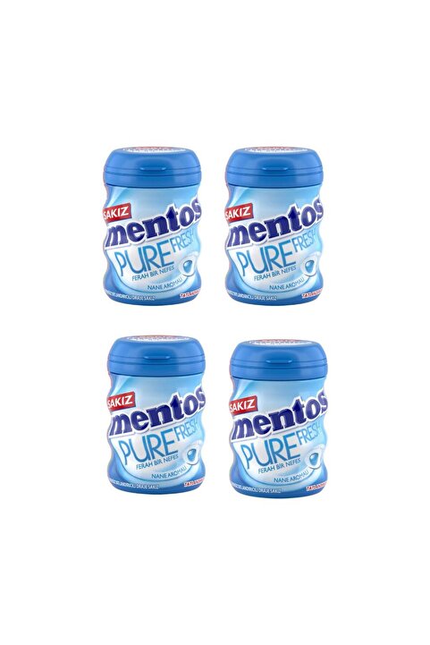 Mentos Pure Fresh Nane Aromalı Şekersiz Draje Sakız 60 g x 4 Adet