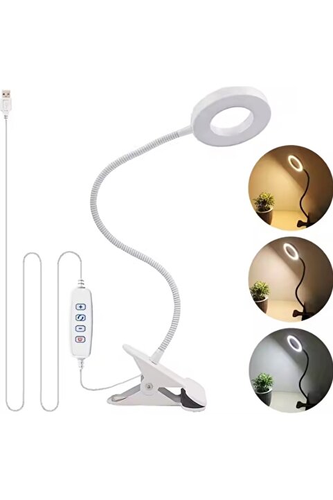 gaman BEYAZ RENK 9 Mod Çok Fonksiyonlu Akrobat Masa Lambası Şiddeti Ayarlanabilir 3 Led Işık Usb Girişli