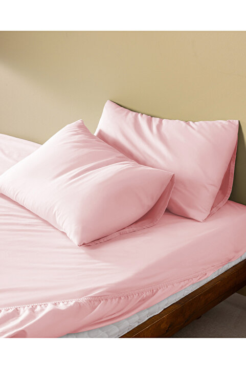Madame Coco Manon King Size %100 Pamuk Ranforce Lastikli Çarşaf Takımı - Pudra