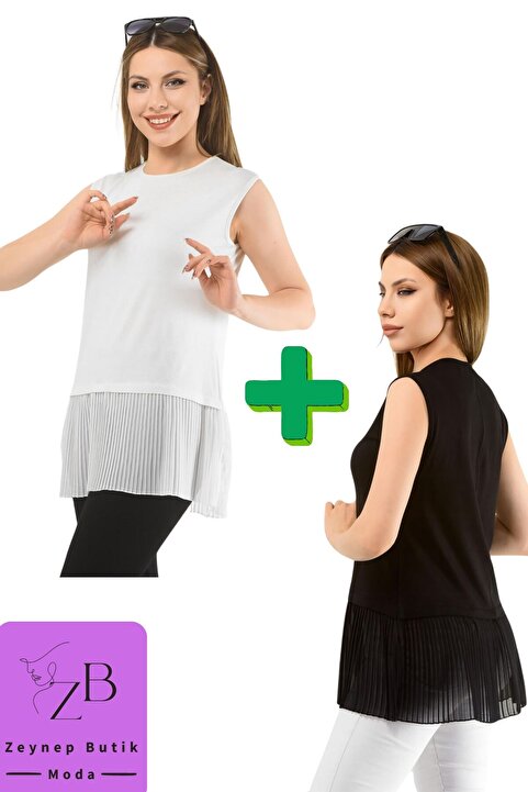 Zeynep Butik Piliseli İçlik Tunik 2'li Paket 1387