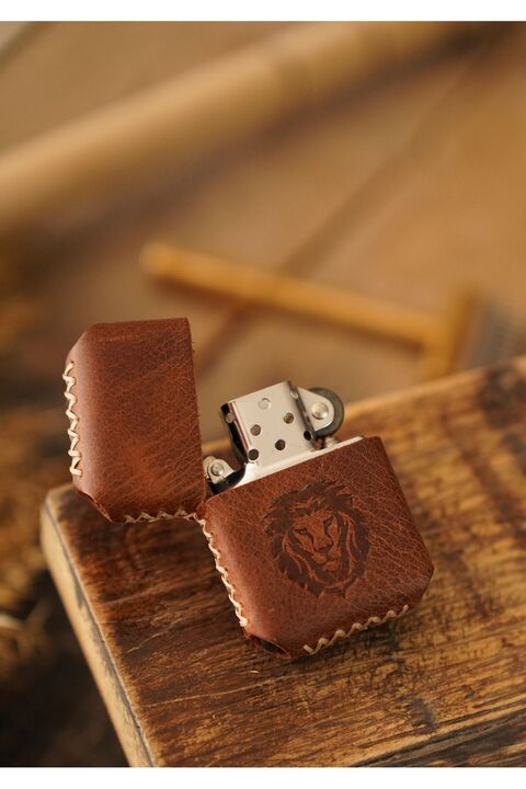 Atölye Çınar Leather Handmade El Yapımı Hakiki Deri Zippo Tarzı Çakmak Isme Özel Babalar Günü