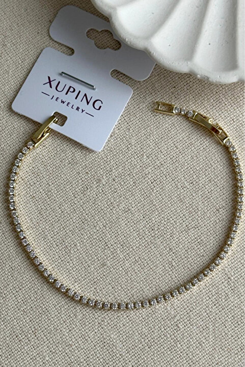 MODA Caprea Xuping 14K 16+2 cm Su Yolu Bileklik Kadın Altın Renkli Karamaz Bileklik