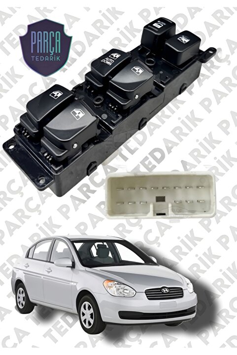 PARÇA TEDARİK HYUNDAİ ACCENT ERA ÖN SOL CAM AÇMA DÜĞMESİ 2006-2009 MODELLER ARASI UYUMLUDUR (DÖRTLÜ)
