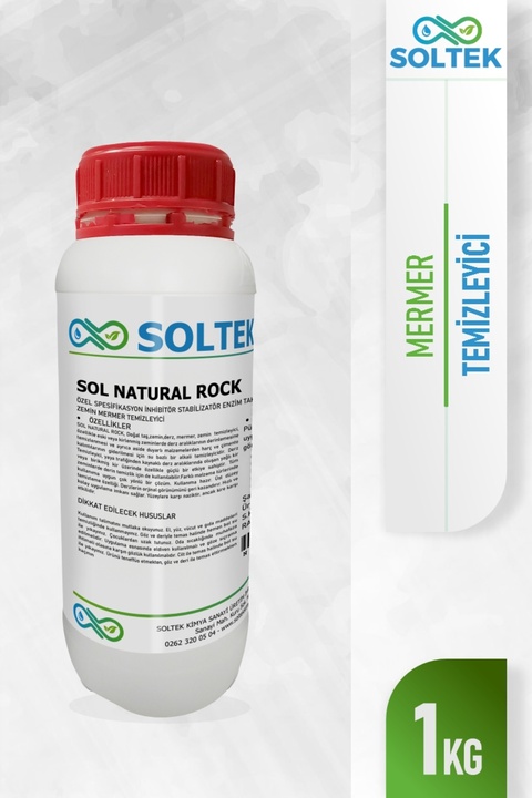 SOLTEK Ultra Etkili Ve Güçlü DOĞAL TAŞ DERZ BANYO FAYANS ZEMİN MERMER TEMİZLEYİCİ - SOL NATUREL ROCK 1 KG