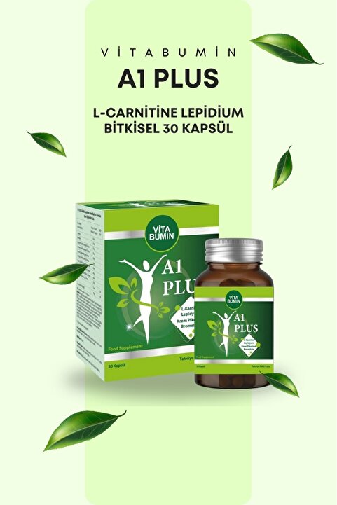 VİTABUMİN A1 Plus L-carnitine Yeşil Çay Krom Bromealin Içeren Bitkisel Takviye 30 Kaspül