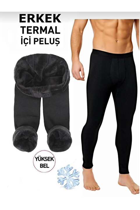 Pera fitol Erkek İçi Peluş Termal Tayt Kışlık Peluşlu Polarlı Likralı  Polar Termal İçlik