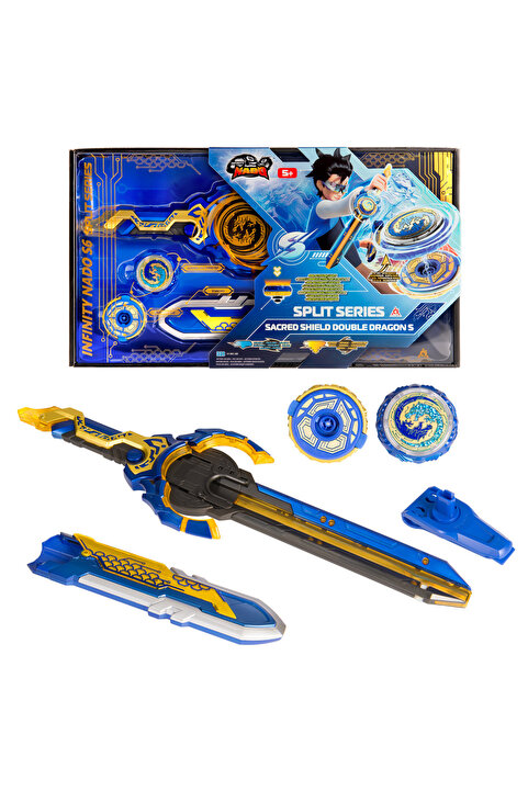 scntoys Infinity Nado Split Serisi - Kutsal Kalkan Çift Ejderha Infinity Nado Işıklı Beyblade Kılıç