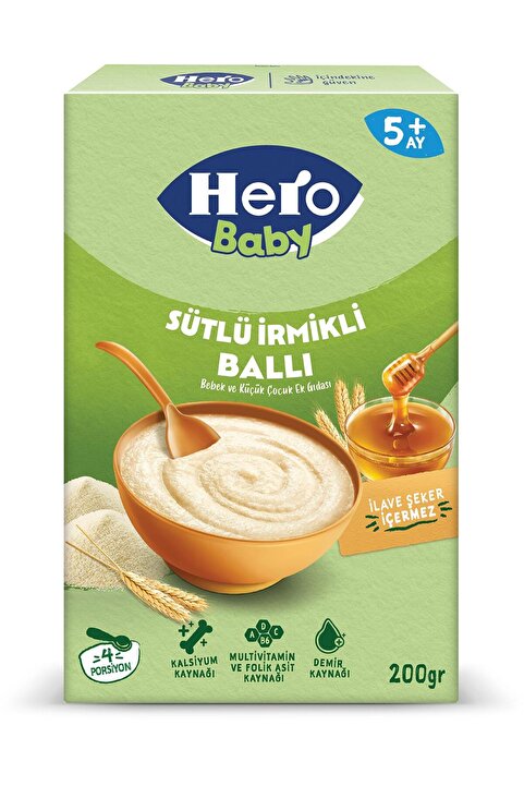 Hero Baby Sütlü Irmikli Ballı Kaşık Mama 200g