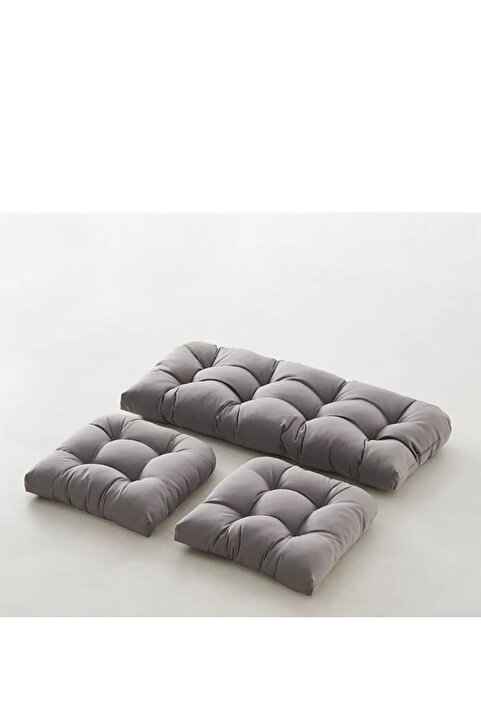 FABRİCAHOME Rattan Bahçe Balkon Mobilyası Minderi Su Geçirmez Kumaş 120x50 / 50x50 cm 3'lü Minder Seti