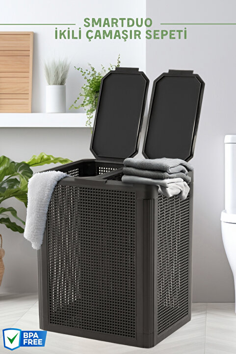 Nandy Home SmartDuo İki Bölmeli Çamaşır Sepeti 84Lt.
