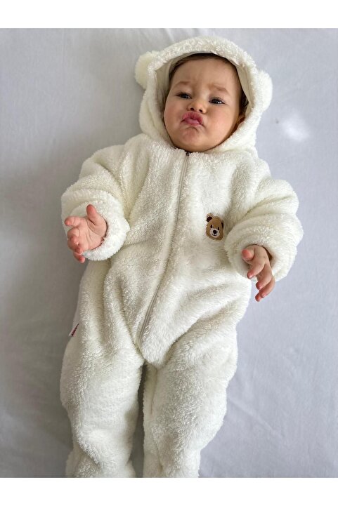 Bebesev Welsoft Peluş Unisex Fermuarlı Kışlık Bebek Uyku Tulumu Bebek Tulumu Çocuk Tulumu Çocuk Kostümü