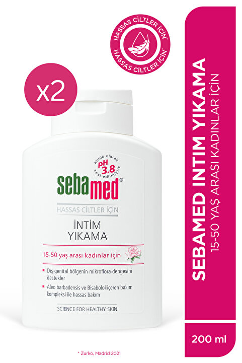 Sebamed İntim Yıkama Jeli 200 ml 2 Adet Set Hassas Ciltler Dış Genital Bölge Temizleyici pH 3.8 Ferahlık