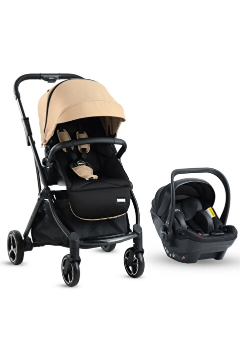 Kraft Viva I-Size Çift Yönlü Tek Elle Katlanabilir Travel Sistem Bebek Arabası Beige