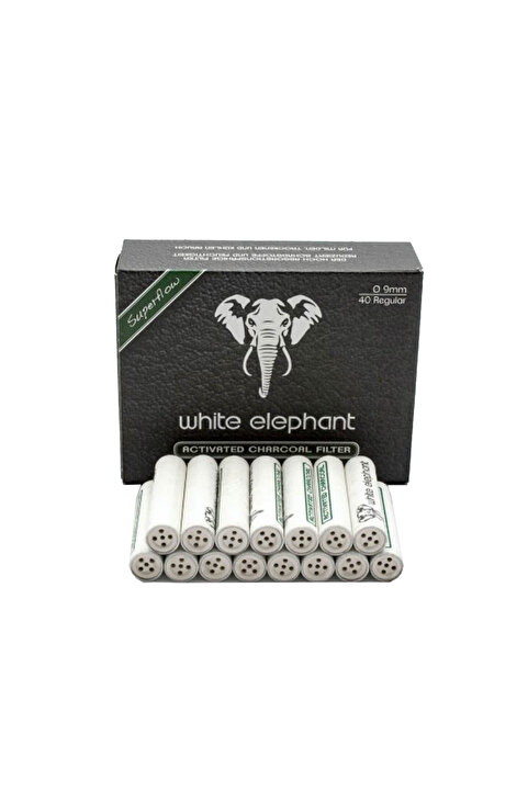 White Elephant 40 lı 9 mm. Karbon Pipo Filtre Filitresi pz70x