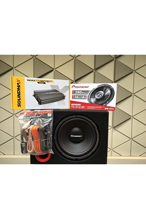 Soundmax Sx-fc12 1500 Wat 30 Cm Bas Kabinli Pıoneer Ts-g1610f Hoparlör Sx-2000.4 3000w Amfi Kablo