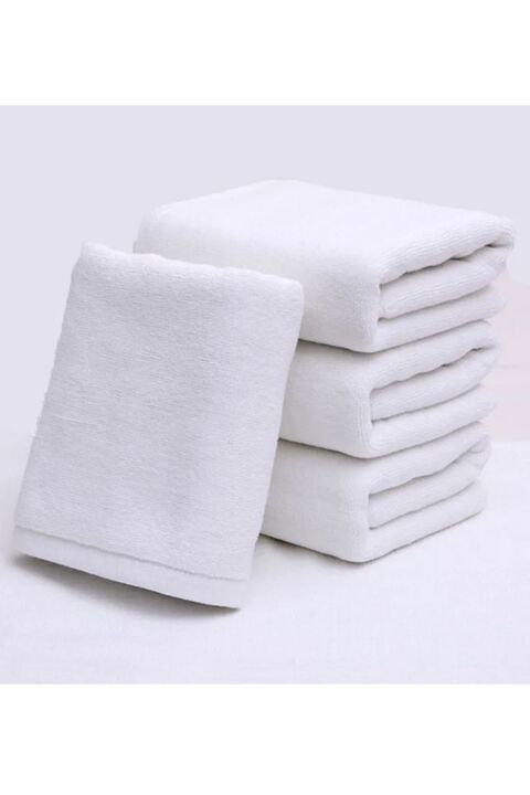 S&R 4 Adet 50x90 Cm Beyaz Otel Havlusu 250 gram El-yüz-baş Havlusu Hotel Collection