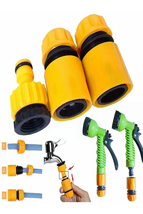 bym yapı 1/2" Hortum Musluk Bağlantı Adaptörü 2 Adet --- 1/2 - 3/4" Musluk Adaptörü