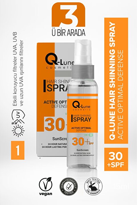 Q Lune 30 Spf Güneş Koruyucu Saç Parfümü / Saç Parlatıcı Sprey 100ml (30 Spf Haır Shınıng Spray-haır Care)