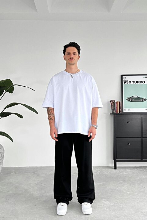 HAFKA Optik Beyaz Cozy Basic Oversize Tişört