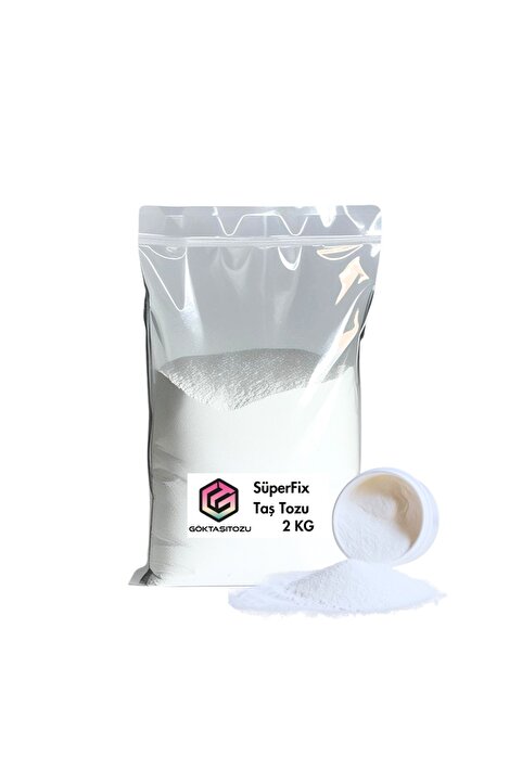 Göktaşı Tozu SUPERFIX TAŞ TOZU HOBİ HARCI OBJE MUMLUK HEYKEL SAKSI TEPSİ YAPIMI İÇİN KAR BEYAZ DÖKÜM TOZU 2 KG