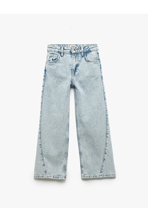 Koton Pamuklu Cep Detaylı Denim Geniş Paça Pantolon