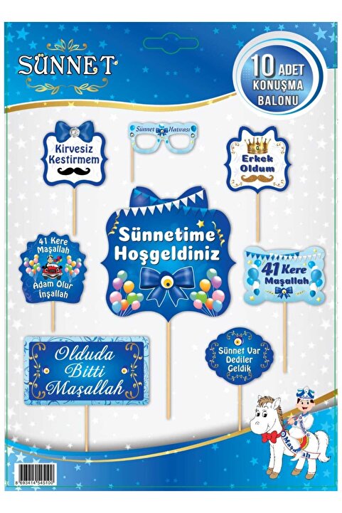 Genel Markalar Sünnet Temalı Konuşma Balonu Seti 10'lu