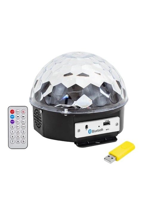 Genel Markalar TS-03B USB-BLUETOOTH DESTEKLİ KUMANDALI HOPARLÖRLÜ YARIM DÜNYA KÜRE DİSKO TOPU
