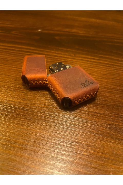 overcraft Leather Handmade El Yapımı Hakiki Deri Zippo Çakmak Benzinli Deri Çakmak Kılıfı