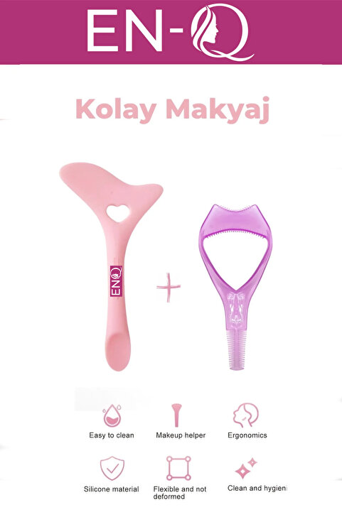 ENQ 3 In 1 Kolay Maskara Rimel Ruj Eyeliner Çekme Aparatı Kirpik Fırçası