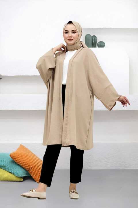 CNG MODA Kuşaklı Aerobin Geniş Kollu Oversize Kimono