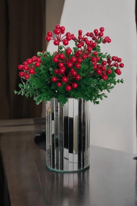 BeQ Home 20 Cm Beyaz (gümüş) Aynalı Yuvarlak Vazo