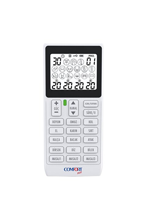 Comfort Plus M101A-WH2 | 4 Kanallı 8 Pedli 60 Prog | Şarjlı | Dijital EMS & TENS | Fizik Tedavi ve Masaj | Türkçe