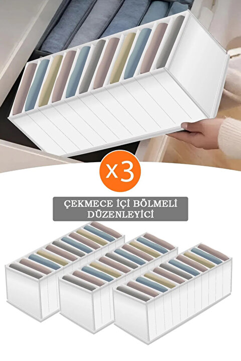 She Berrak 3'lü Çekmece Düzenleyici Set