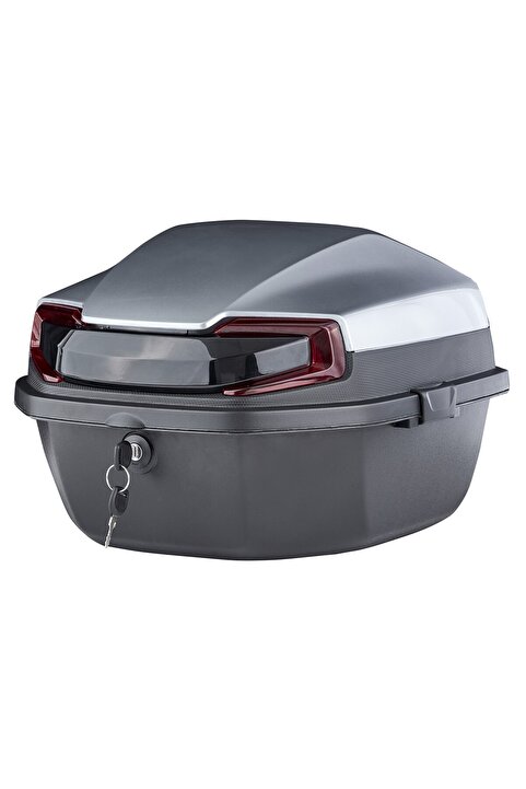 GİZA MOTOR Motosiklet Arka Çanta 33 Lt Kapasite Metalik (Parlak) Silver Gri