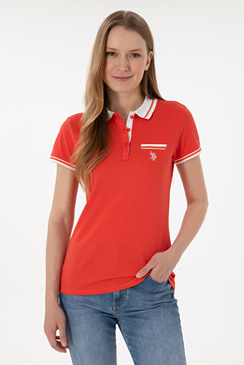 U.S. Polo Assn. Kadın Kırmızı Polo Yaka Tişört 50305719-VR213