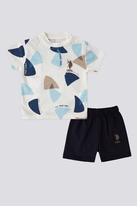 U.S. Polo Assn. U.S. Polo Assn Lisanslı Triangle Krem Erkek Bebek Takımı
