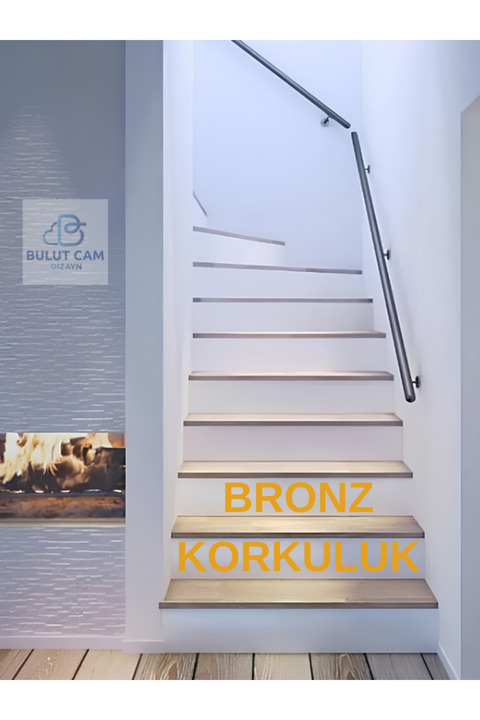 BULUT DİZAYN VE HEDİYELİK EŞYA Alüminyum Bronz Merdiven Tutamak | Korkuluk Yaşlı Engelli Duvar Tutamağı | 150Cm. Istenilen Ölçüde