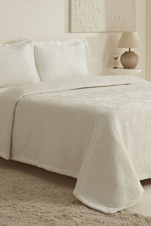 Karaca Home Olivia Çift Kişilik Yatak Örtüsü Seti Offwhite