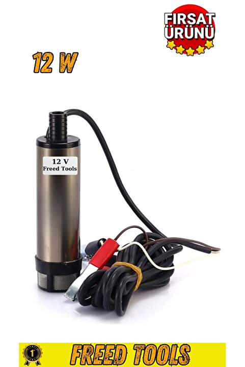 FREED TOOLS 12 Volt Mazot Ve Su Zeytin Yağı Vs Sıvı Aktarma Pompası Dalgıç Pompa