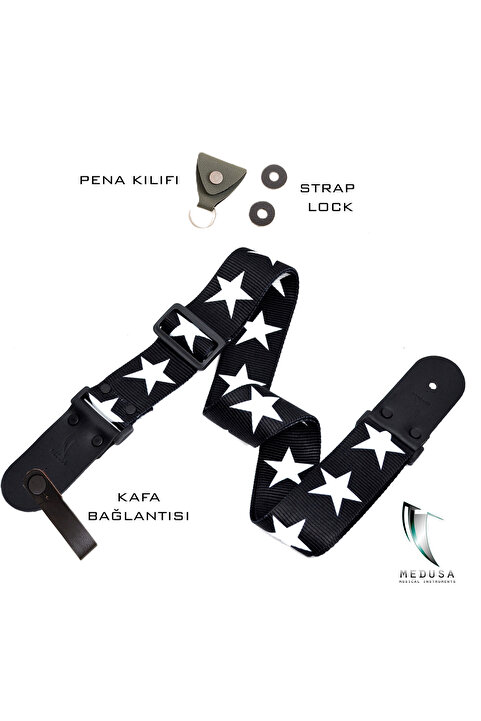 Genel Markalar SIRIUS BK MODEL GERÇEK DERİ UÇLU GİTAR VE UKULELE ASKISI PENA KILIFI PENA HEDİYELİ