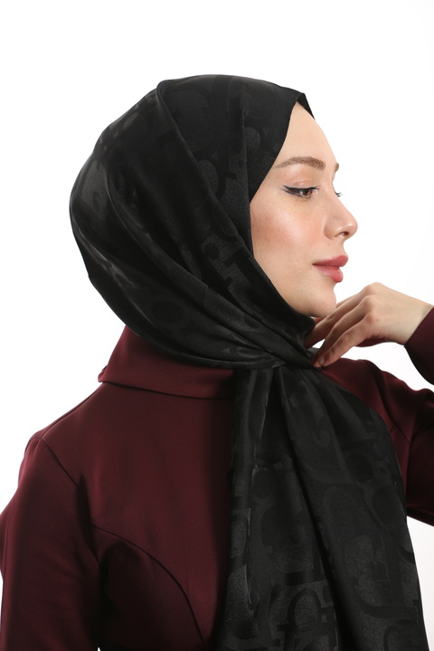 MİS İPEK Kazayağı Desen Ipeksi Jakar Şal