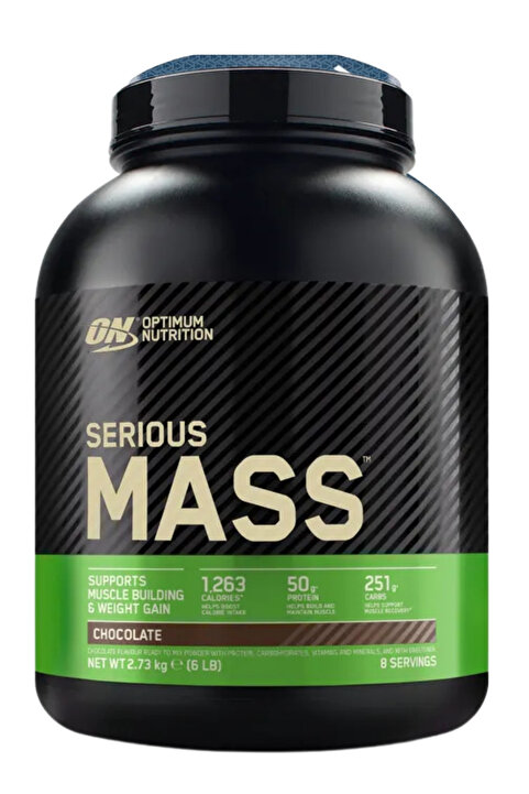 Optimum Nutrition Serious Mass Çikolata 2.73kg 8 Servis Kas Gelişimi ve Kilo Artışı Destekleyici Besin Seti