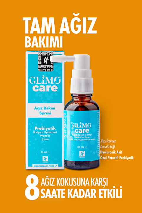 Glimo Care Doğal Ağız Bakım Ve Boğaz Spreyi | Anında Ferah Nefes & Ağız Kokusu Önleyici | Alkolsüz 30 ml
