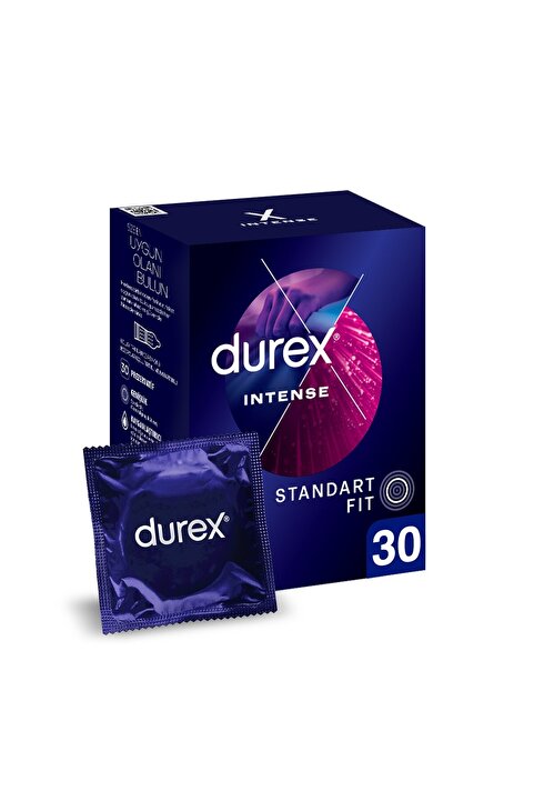 Durex Intense 30'lı Uyarıcı Jelli ve Tırtıklı Prezervatif