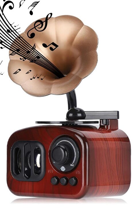 MUJGAN Dekoratif Nostaljik Dönen Plaklı Gramafon Müzik Kutusu