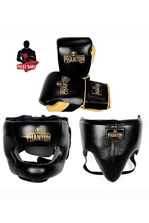 Phantom Gear %100 DERİ PROFESYONEL BOKS EKİPMAN SETİ, KASK, ELDİVEN, KOGİ