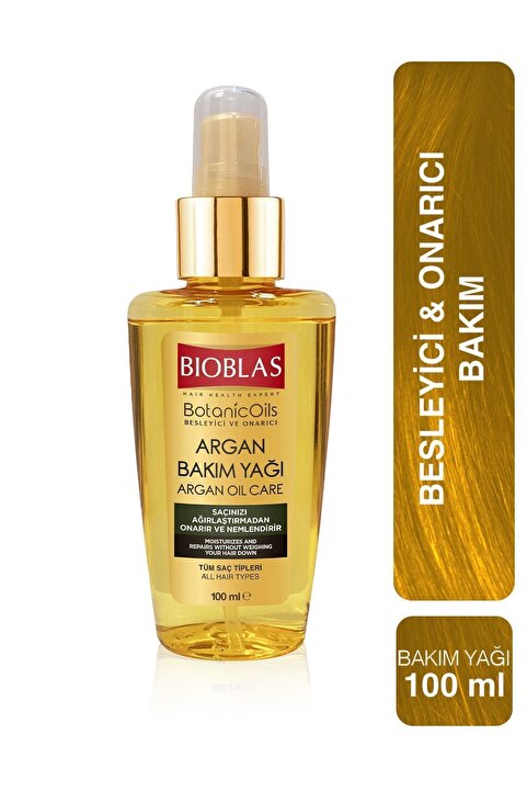 Bioblas Argan Saç Bakım Yağı – Besleyici Onarım & İpeksi Yumuşaklık 100 ml