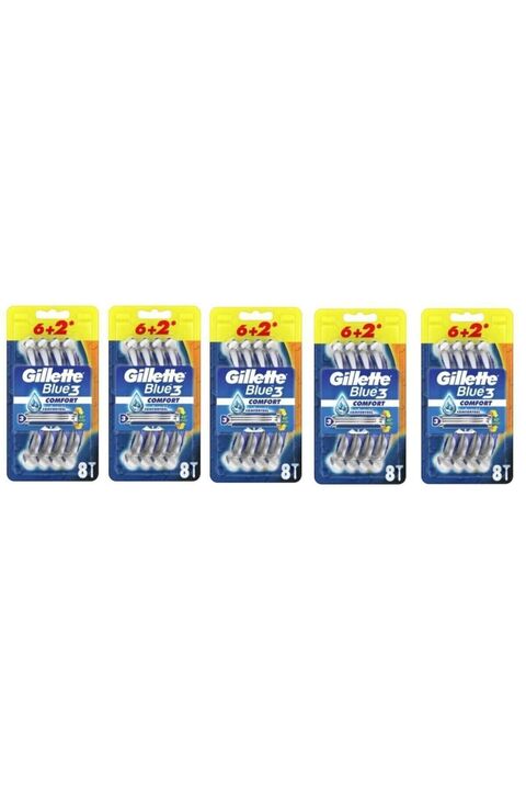 Gillette Blue3 Comfort Kullan-at Tıraş Bıçağı 8'li X 5 Paket