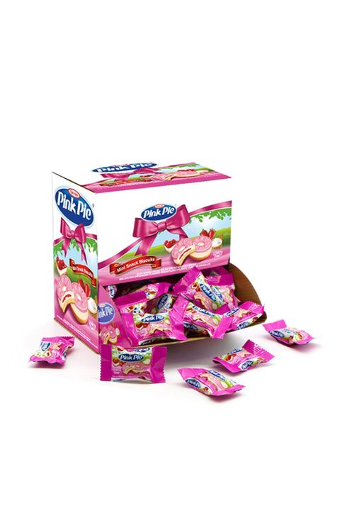 TAYAŞ PINK PIE Çilek Aromalı Krema Dolgulu Beyaz Kokolinli Bisküvi 1000 Gr. (1 Poşet)